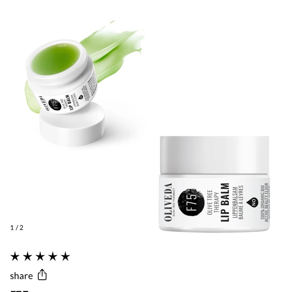 Oliveda  F75 Olive Tree Lip Balm NWT